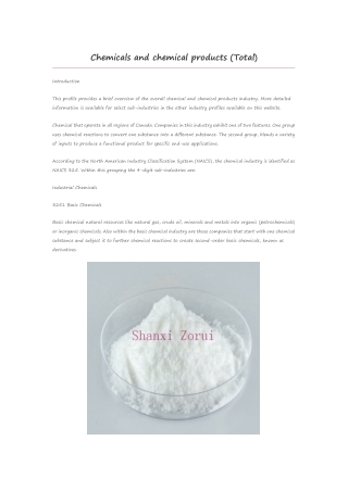 Basic Chemicals and chemical products