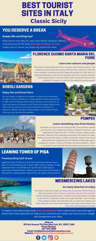 Best Tourist Sites In Italy