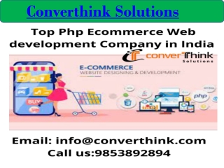 Top Php Ecommerce Web development Company in India  Converthink