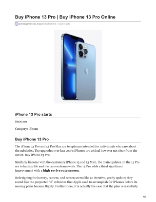 iPhone 13 Pro Starts