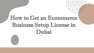 How to Get an Ecommerce Business Setup Licence in Dubai