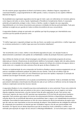 QUEM É A BRADESCO SEGUROS.