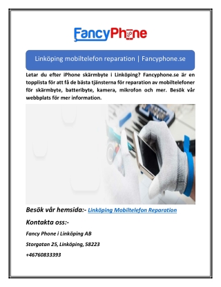 Linköping mobiltelefon reparation | Fancyphone.se