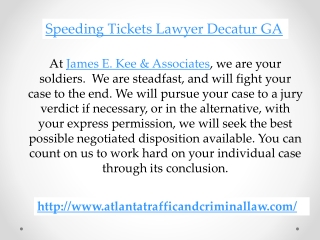Speeding Tickets Lawyer Decatur GA