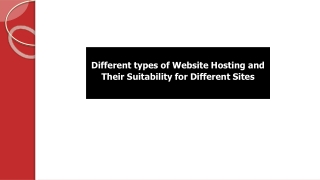 Different types of Website Hosting and Their Suitability for Different Sites