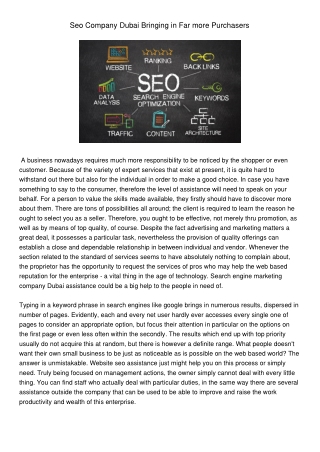 SeoCompanyDubaiBringinginFarmorePurchasers