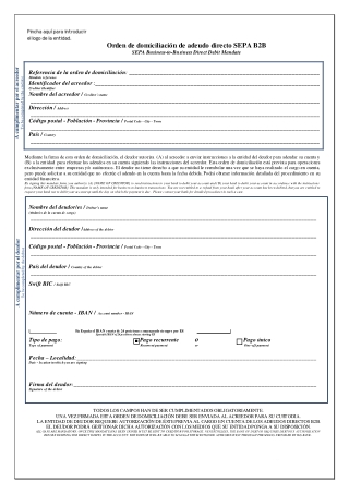 SEPA document B2B Core