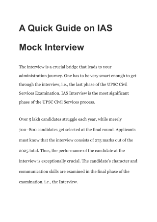 A Quick Guide on IAS Mock Interview (1)