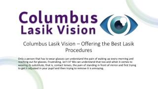 Columbus Lasik Vision – Offering the Best Lasik Procedures