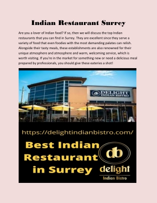 Indian Restaurant Surrey