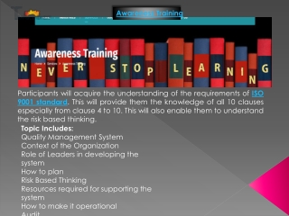 ISO awareness Training