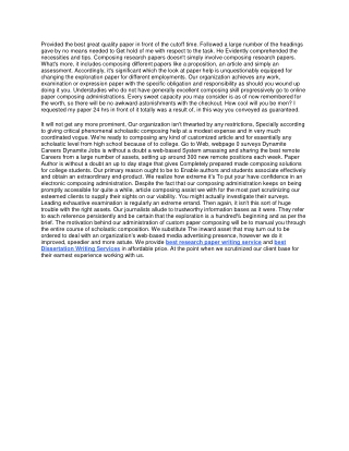 The research paper services Diaries