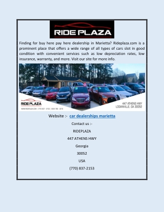 Cars Dealerships Marietta | Rideplaza.com