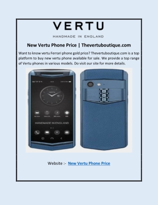 New Vertu Phone Price | Thevertuboutique.com