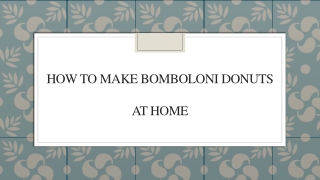 How to Make Bomboloni Donuts at Home