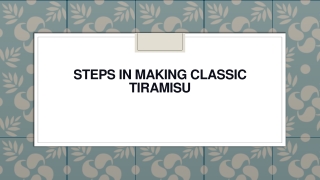 Steps in Making Classic Tiramisu