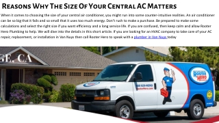 Reasons Why The Size Of Your Central AC Matters by Rooter Hero Plumbing