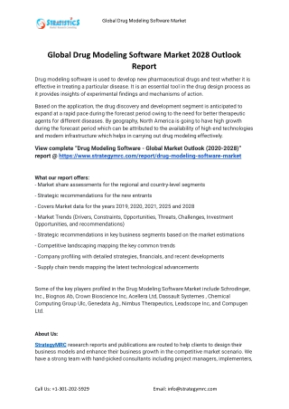 2021 Drug Modeling Software Market Global Analysis Report