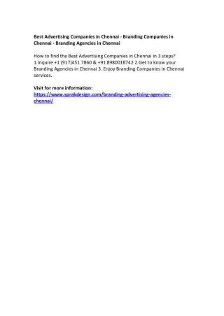 Best Advertising Companies in Chennai