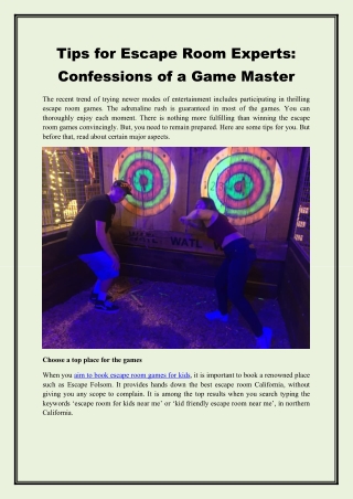 Tips for Escape Room Experts Confessions of a Game Master