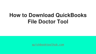 How to Download and Use QuickBooks File Doctor Tool