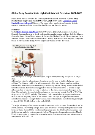 Global Baby Booster Seats High Chair Market Overview-converted