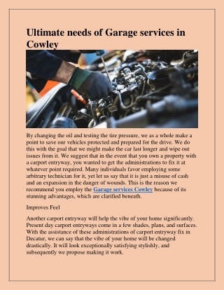 Best Garage services in Drayton Garden