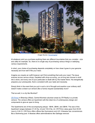 Primo by CR Realty - Home that Perfectly Fits