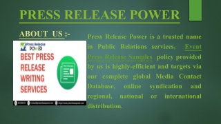 press release for upcoming event PPT