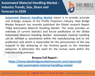 Automated Material Handling Business growth, Industry Trends and Forecast