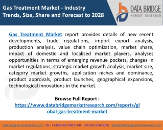 Gas Treatment Market Growth, Trends And Forecast including covid19 Impact