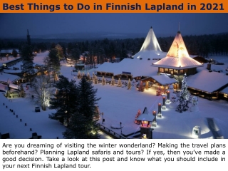 Best Things to Do in Finnish Lapland in 2021