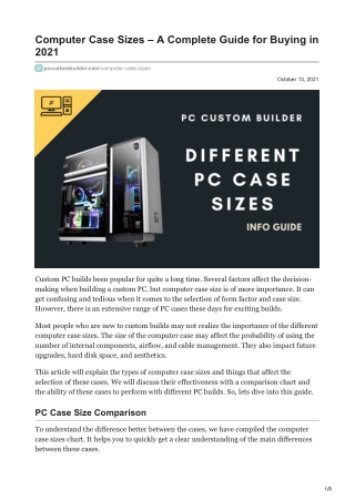 Computer Case Sizes