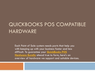 Hardware to use with QuickBooks Point of Sale