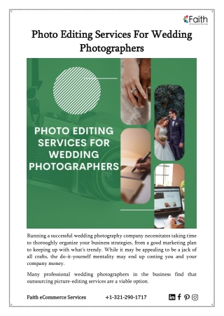 Photo Editing Services For Wedding Photographers