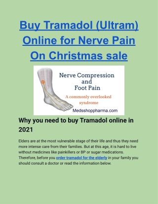 Buy Tramadol (Ultram) Online for Nerve Pain On Christmas sale