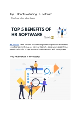 Top 5 Benefits of using HR software