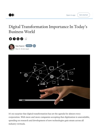 Digital Transformation Importance In Today’s Business World