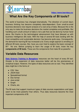 What Are the Key Components of BI tools?