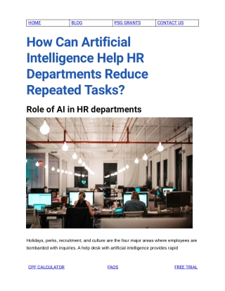 How Can Artificial Intelligence Help HR Departments Reduce Repeated Tasks