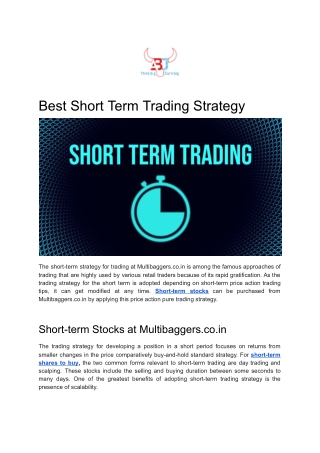 Best Short Term Trading Strategy