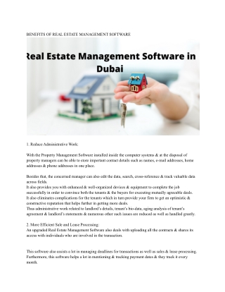 Real Estate Management Software in Dubai