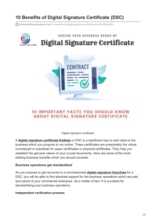 10 Benefits of Digital Signature Certificate DSC