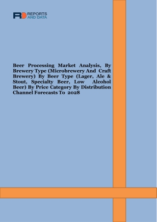 Beer Processing Market Share, Region, and Segment Forecasts, 2021 - 2028