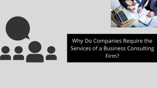 Why Do Companies Require the Services of a Business Consulting Firm?