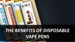 The Benefits of Disposable Vape Pens