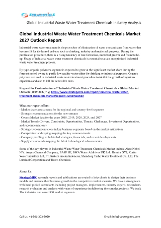 Global Industrial Waste Water Treatment Chemicals Market Overview Analysis