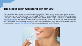 The 5 best teeth whitening pen for 2021
