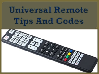 Universal Remote Tips And Codes