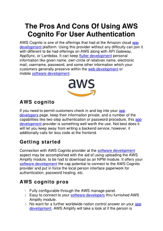 The Pros And Cons Of Using AWS Cognito For User Authentication